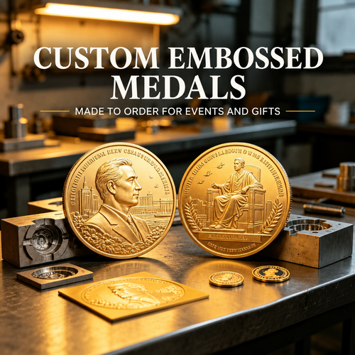 Custom embossed event medal